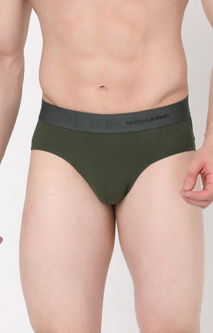 Underjeans Olive Cotton Brief - Image 2