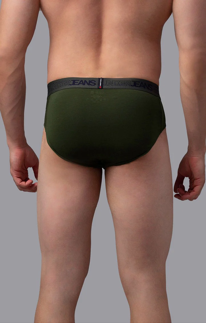 Underjeans Olive Cotton Brief - Image 5
