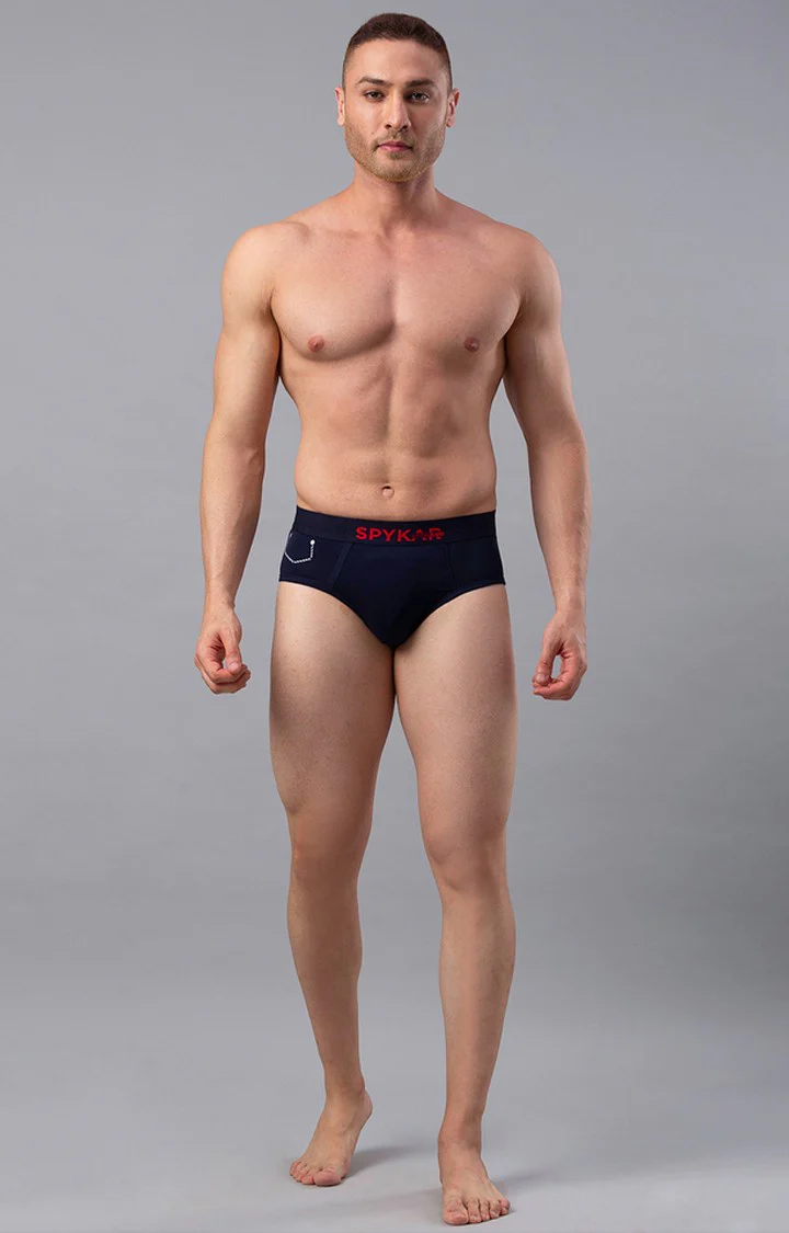 Underjeans Navy Cotton Brief - Image 3