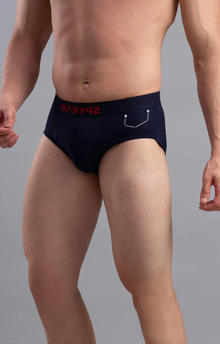 Underjeans Navy Cotton Brief - Image 4