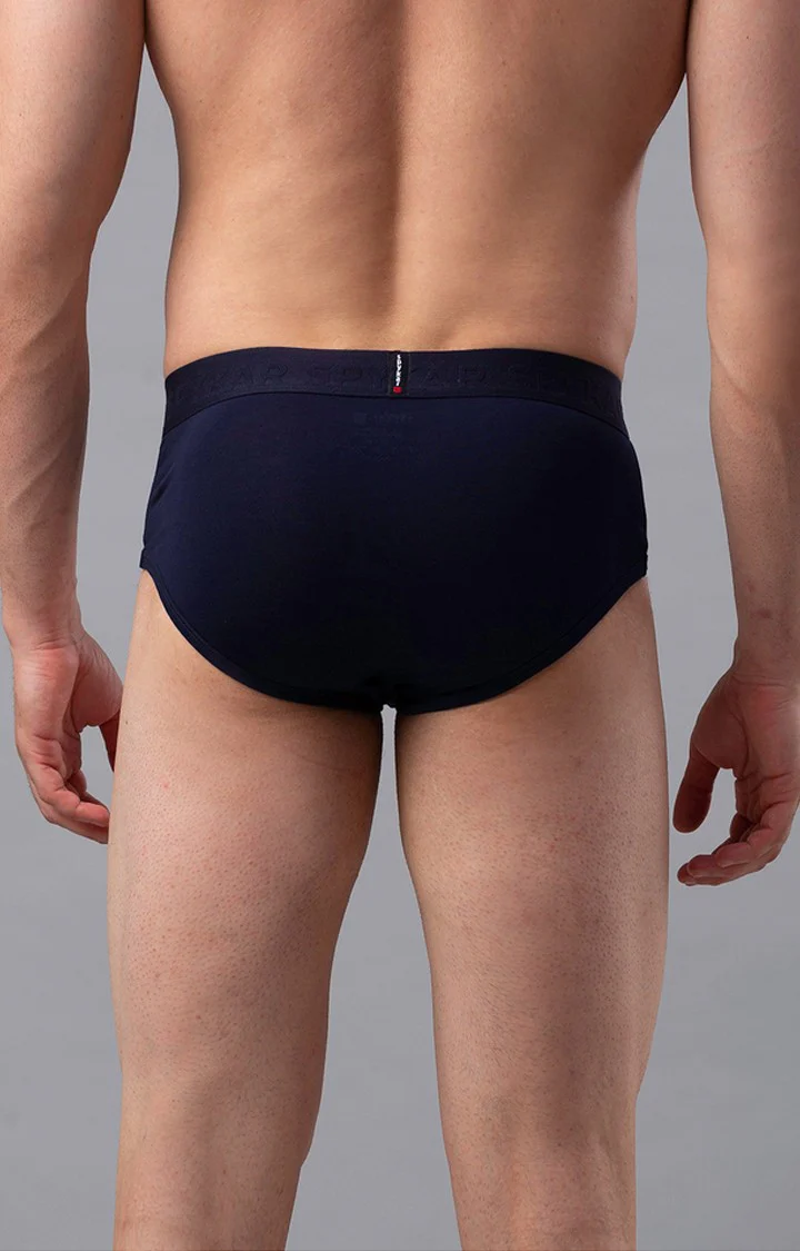 Underjeans Navy Cotton Brief - Image 5