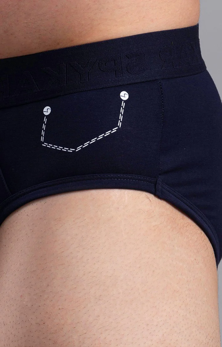 Underjeans Navy Cotton Brief - Image 6