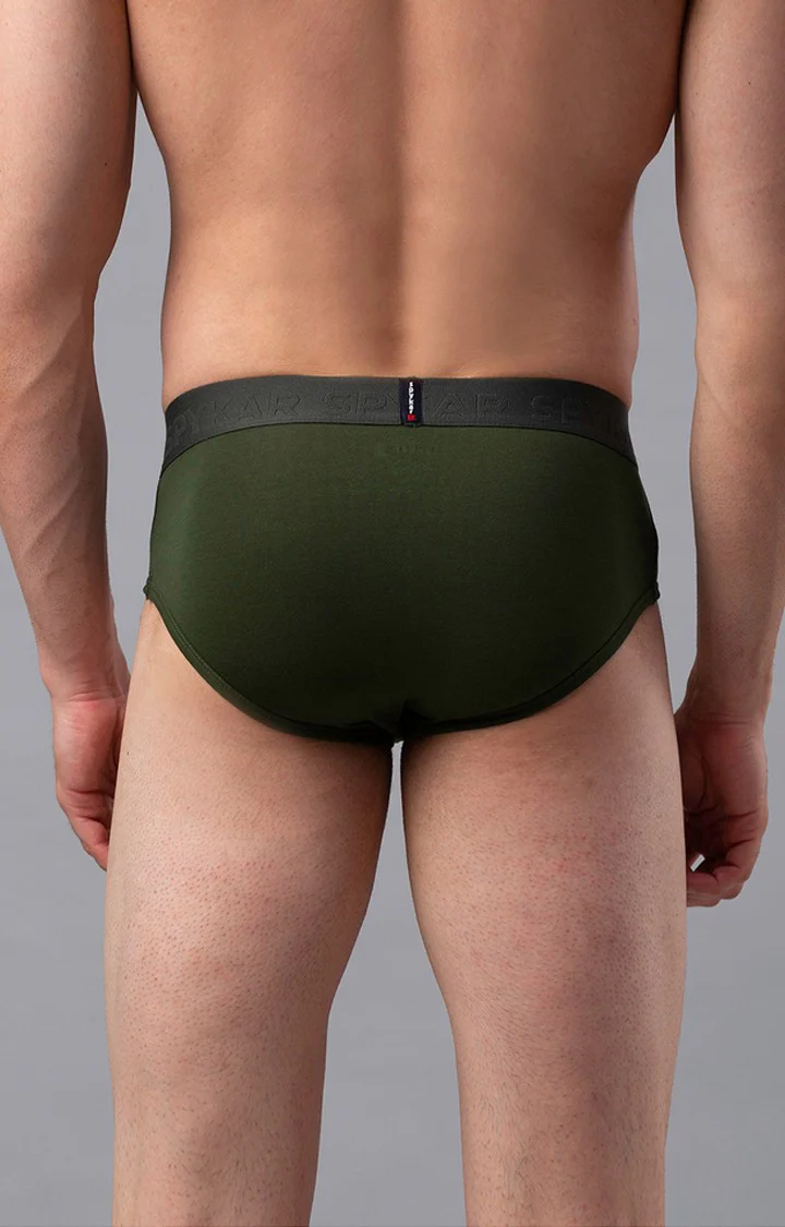 Underjeans Olive Cotton Brief - Image 5