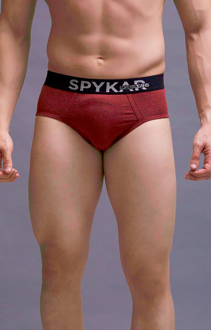 Underjeans Red Cotton Blend Brief - Image 2
