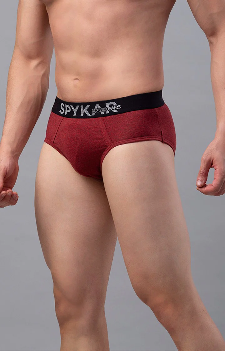 Underjeans Red Cotton Blend Brief - Image 4
