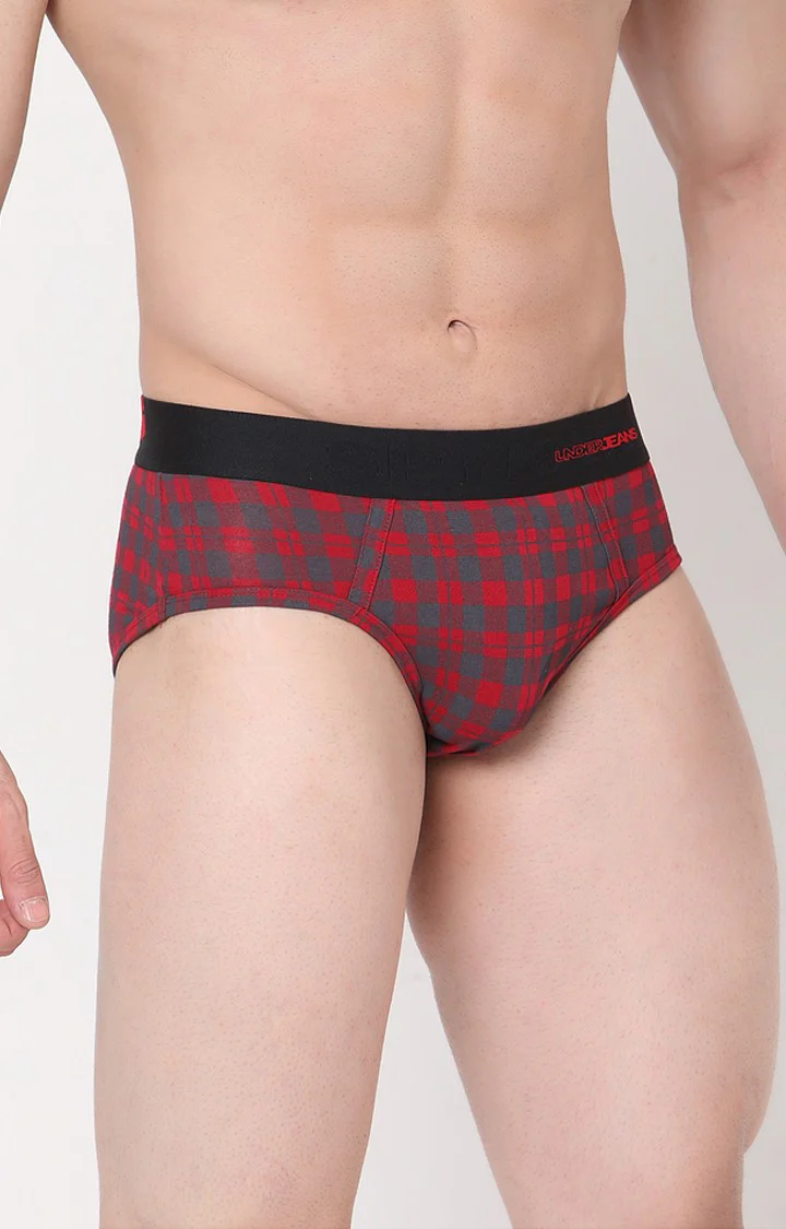 Underjeans Maroon Solid Brief - Image 4