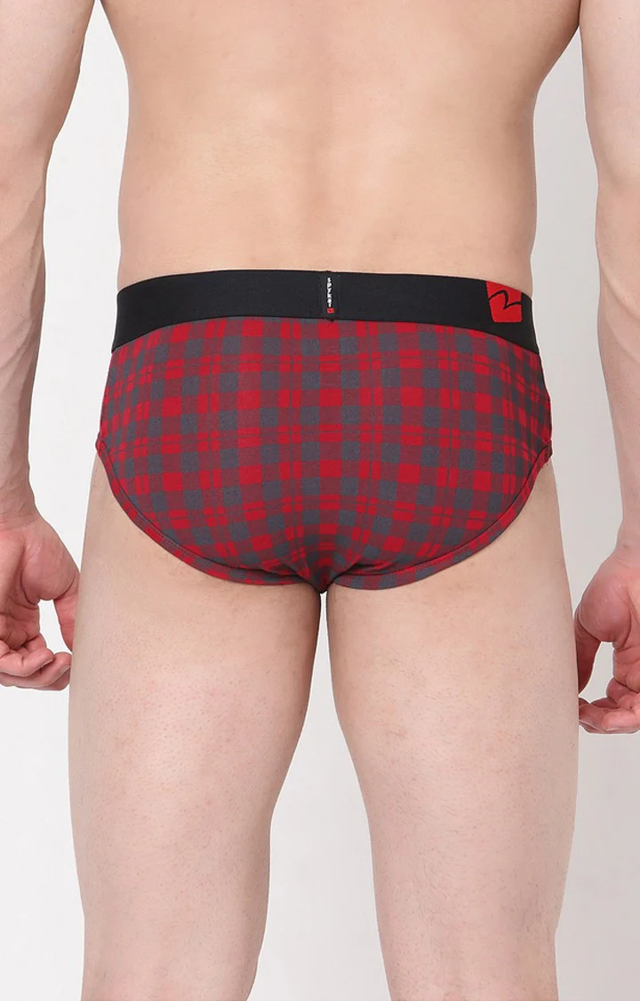Underjeans Maroon Solid Brief - Image 5
