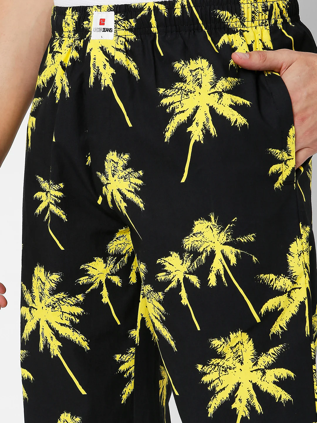 Underjeans Pyjama Print Black & Yellow - Image 2