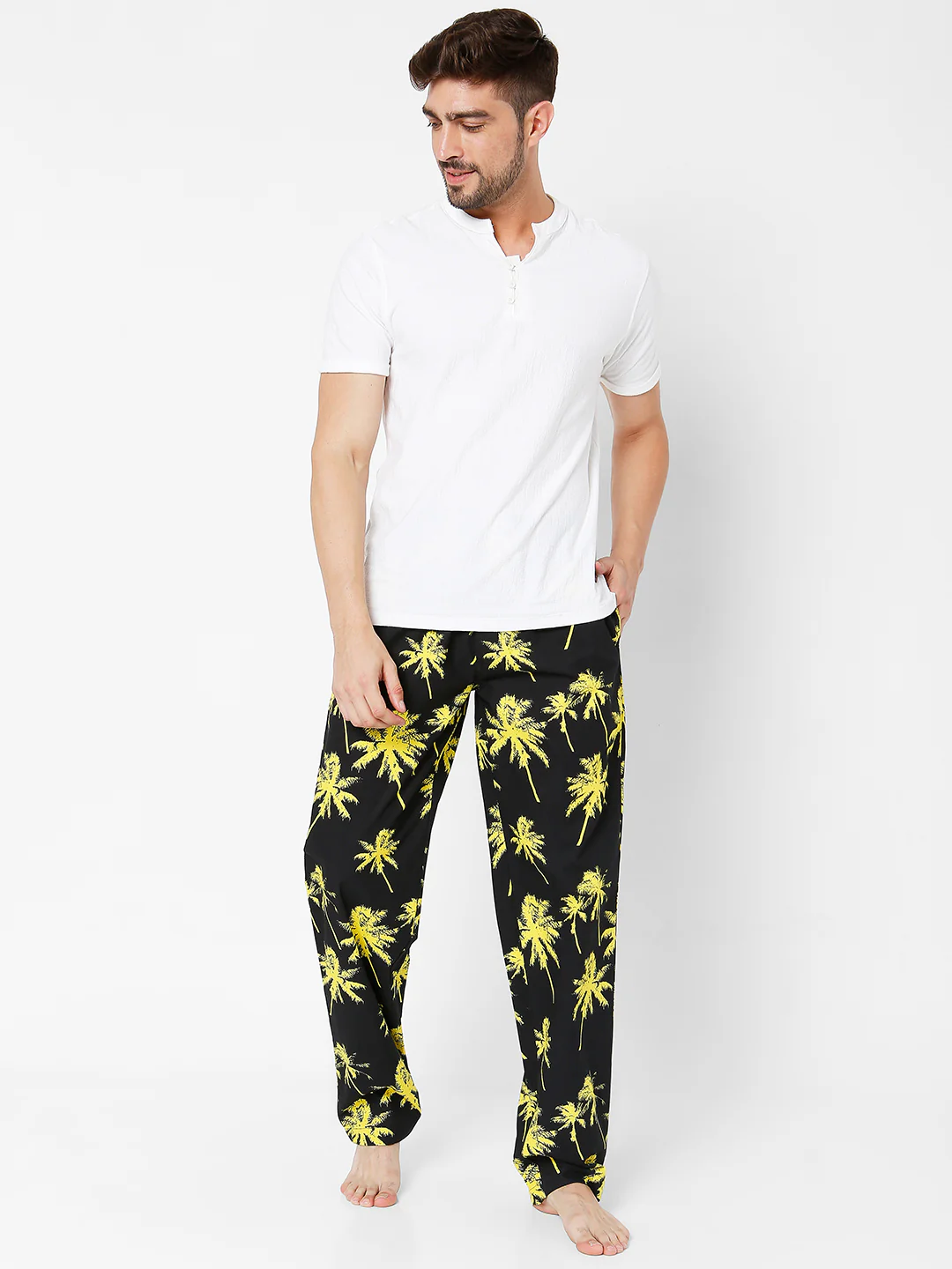Underjeans Pyjama Print Black & Yellow - Image 3