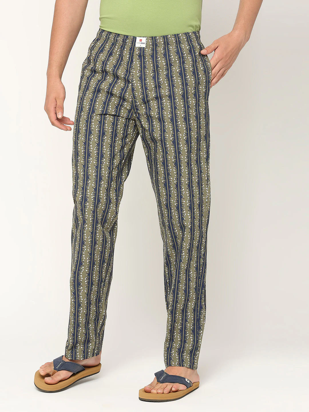 Underjeans Pyjama Regular Fit Print Olive & Navy