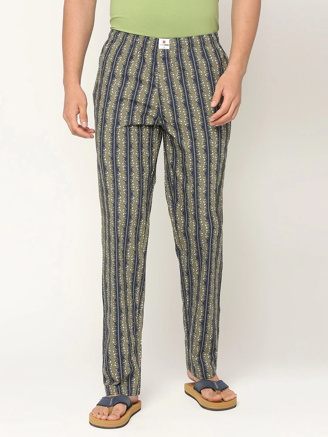 Underjeans Pyjama Regular Fit Print Olive & Navy - Image 4