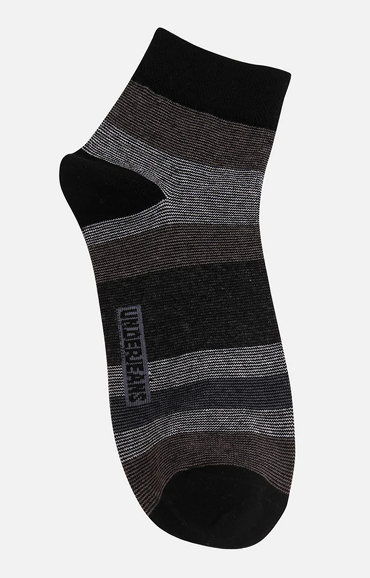 Underjeans Pack Of 2 Men Anthra Ankle Length Socks - Image 3