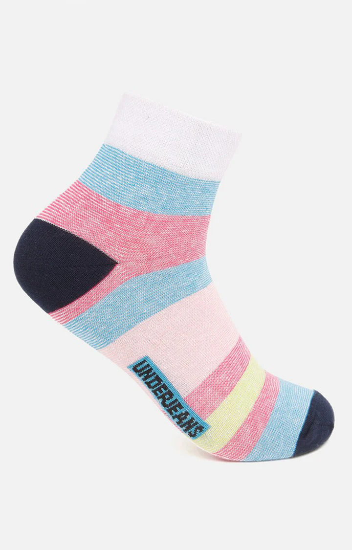 Underjeans Pack Of 2 Men Pink Ankle Length Socks - Image 6