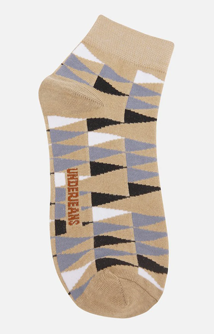 Underjeans Pack Of 2 Men Beige Ankle Length Socks - Image 3