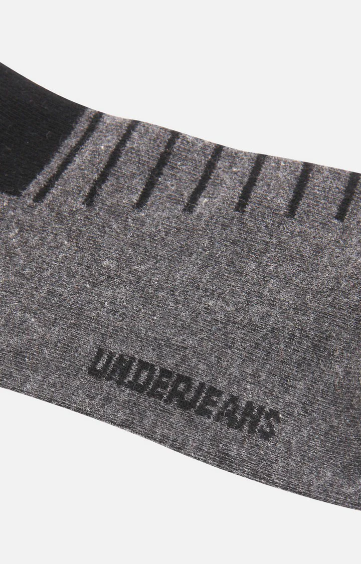 Underjeans Pack Of 2 Men Anthra Ankle Length Socks - Image 5