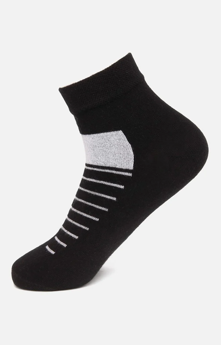 Underjeans Pack Of 2 Men Black Ankle Length Socks - Image 2