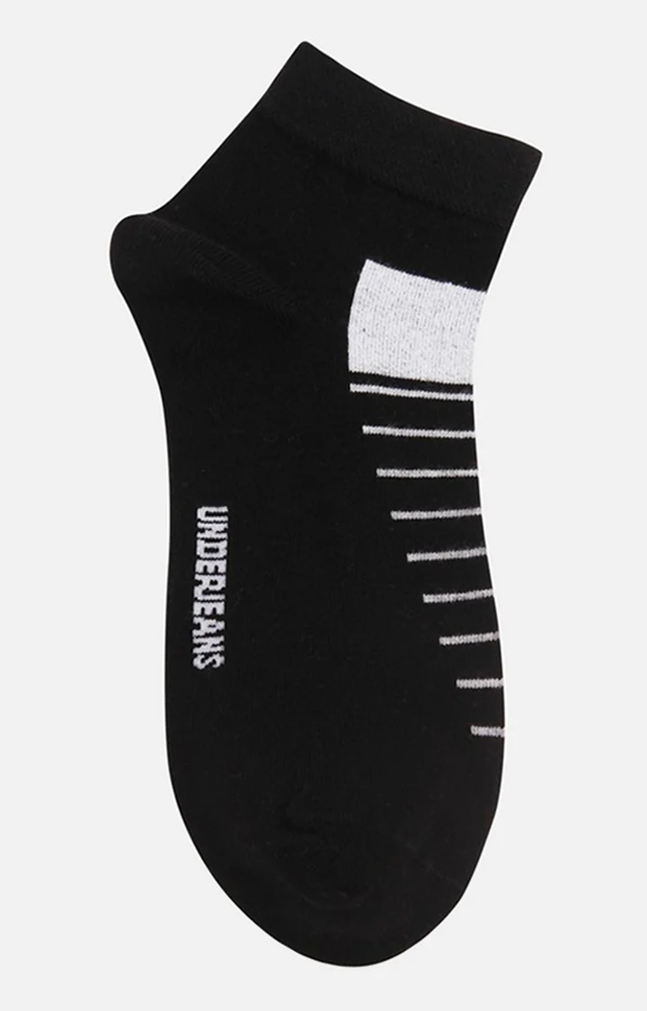 Underjeans Pack Of 2 Men Black Ankle Length Socks - Image 3