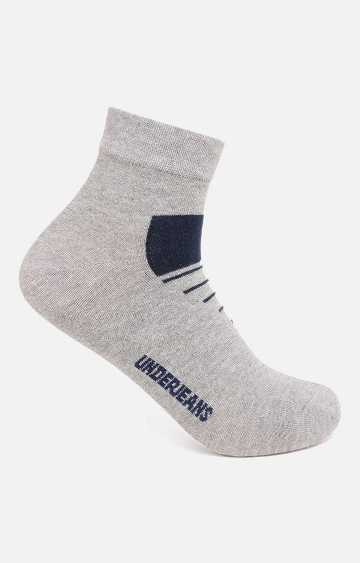 Underjeans Pack Of 2 Men Grey Ankle Length Socks