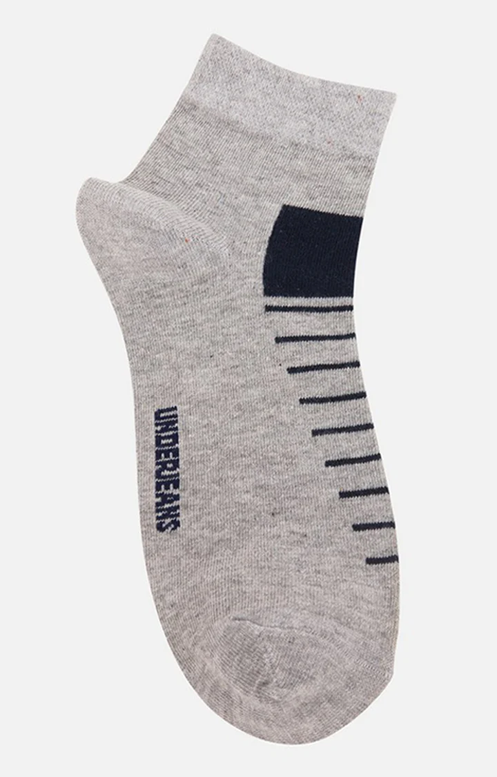 Underjeans Pack Of 2 Men Grey Ankle Length Socks - Image 3