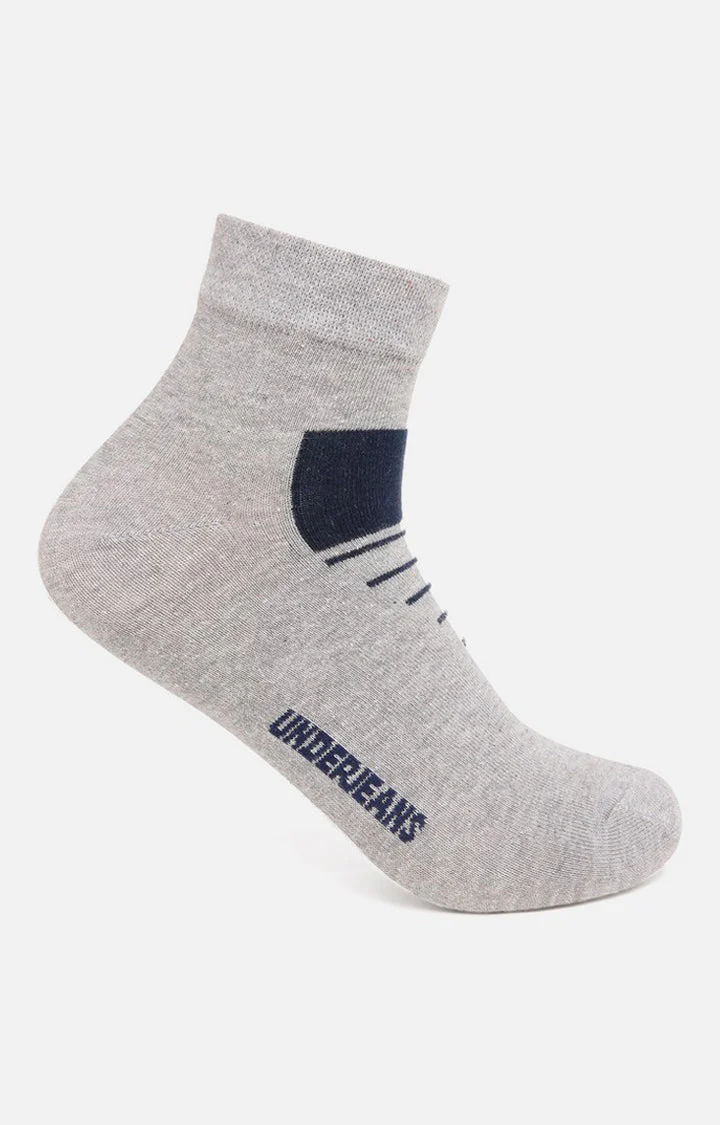 Underjeans Pack Of 2 Men Grey Ankle Length Socks - Image 6