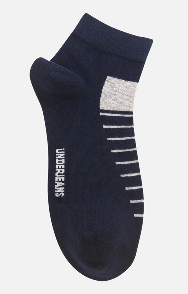 Underjeans Pack Of 2 Men Navy Ankle Length Socks - Image 3