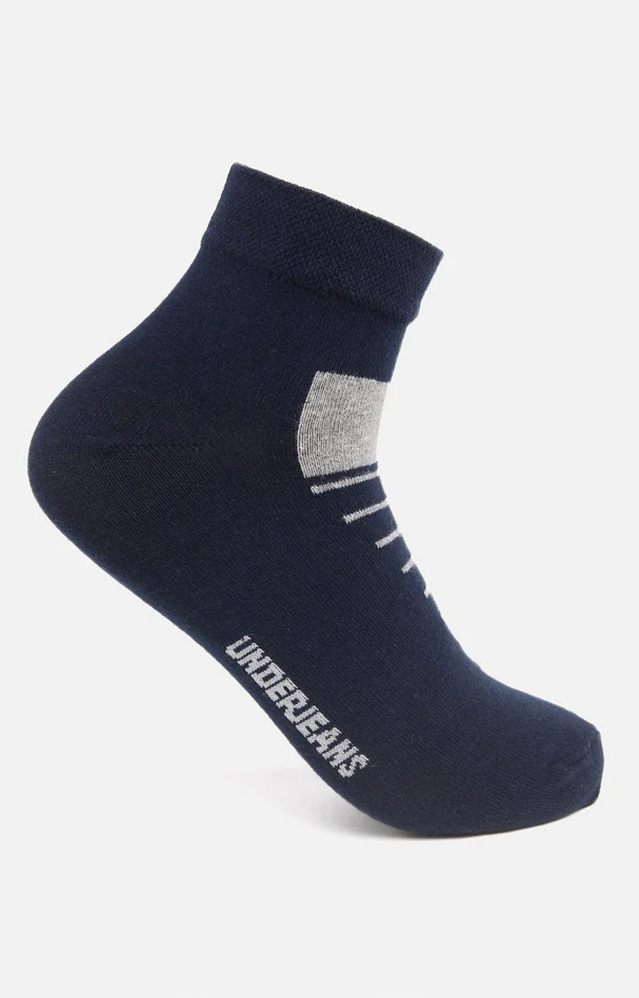 Underjeans Pack Of 2 Men Navy Ankle Length Socks - Image 6