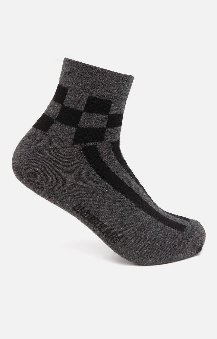 Underjeans Pack Of 2 Men Anthra Ankle Length Socks