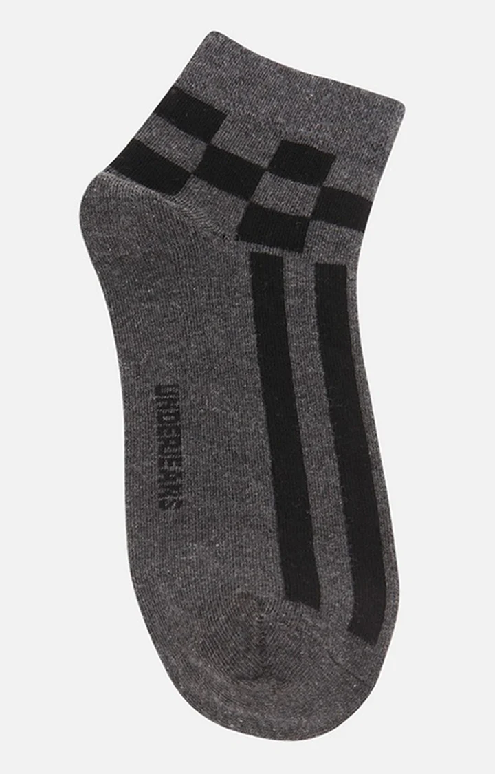 Underjeans Pack Of 2 Men Anthra Ankle Length Socks - Image 3