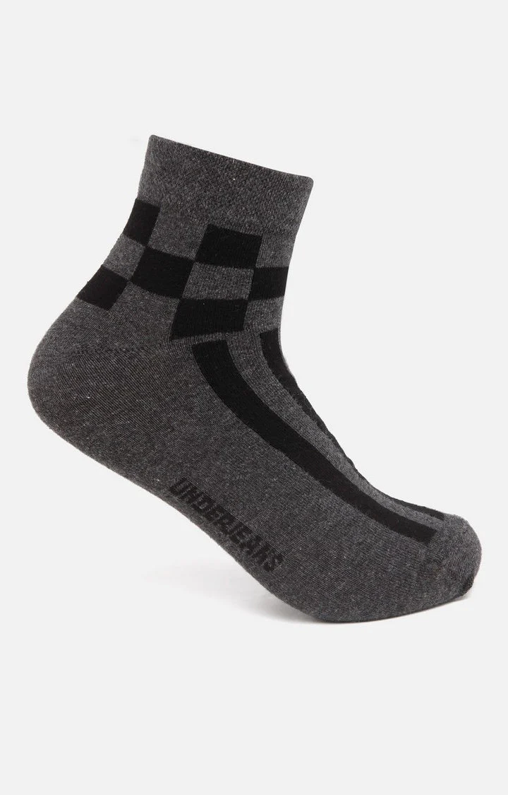 Underjeans Pack Of 2 Men Anthra Ankle Length Socks - Image 6