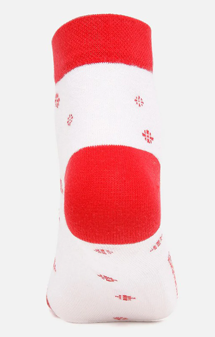 Underjeans Pack Of 2 Men White-Red Ankle Length Socks - Image 4