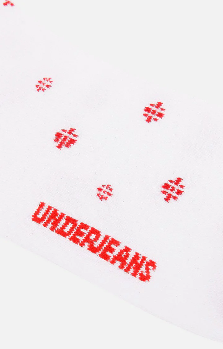Underjeans Pack Of 2 Men White-Red Ankle Length Socks - Image 5