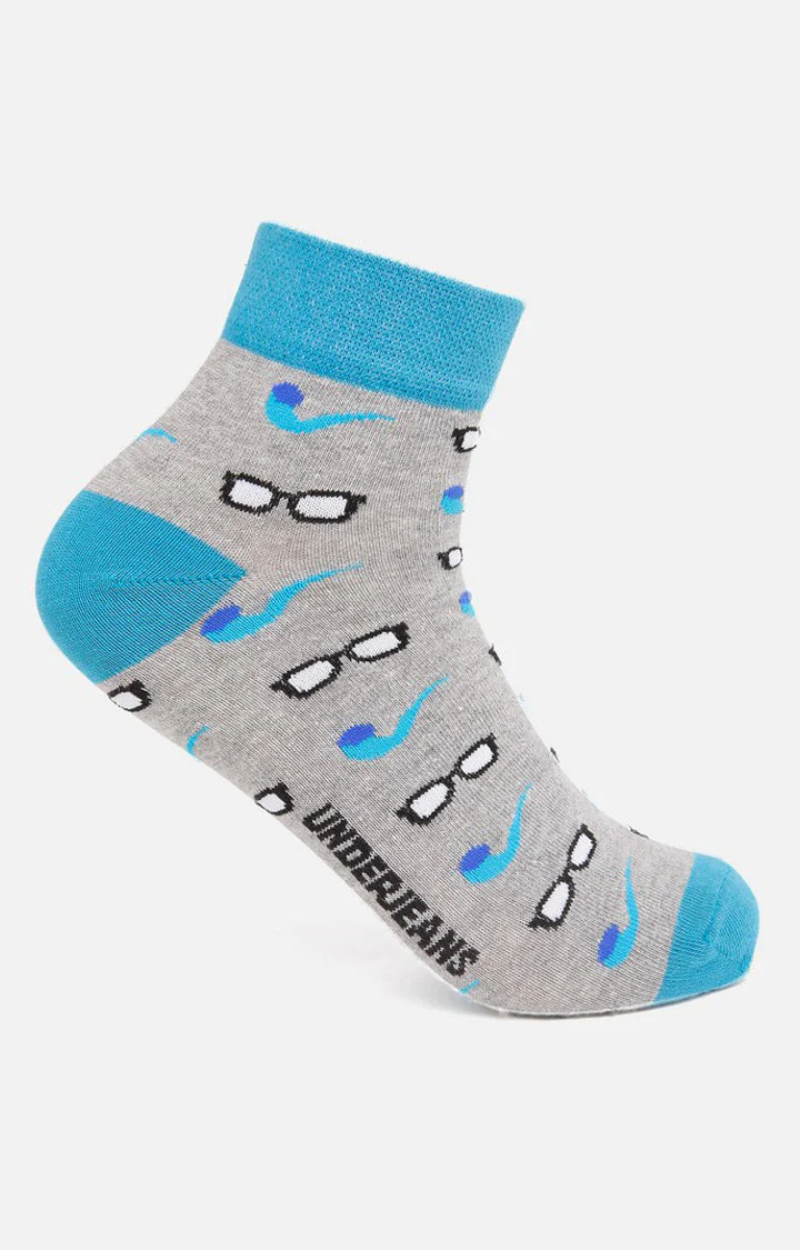 Underjeans Pack Of 2 Men Grey Ankle Length Socks - Image 6