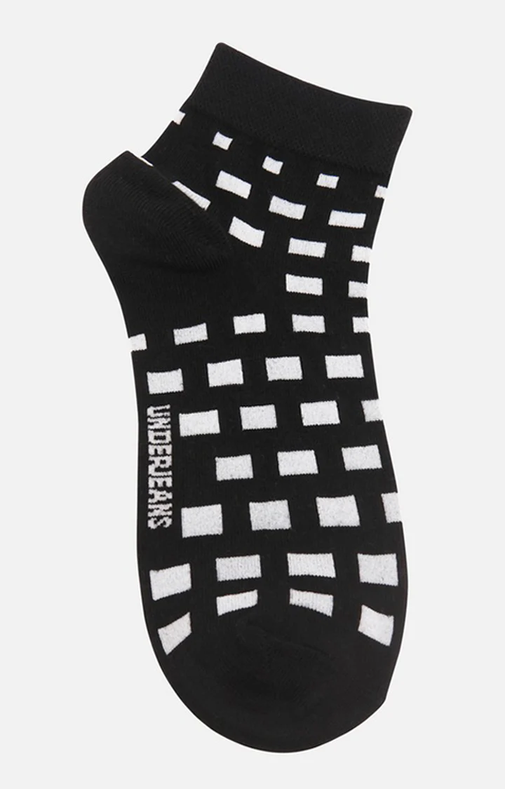 Underjeans Pack Of 2 Men Black White Ankle Length Socks - Image 3
