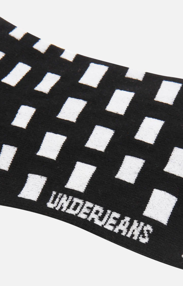 Underjeans Pack Of 2 Men Black White Ankle Length Socks - Image 5
