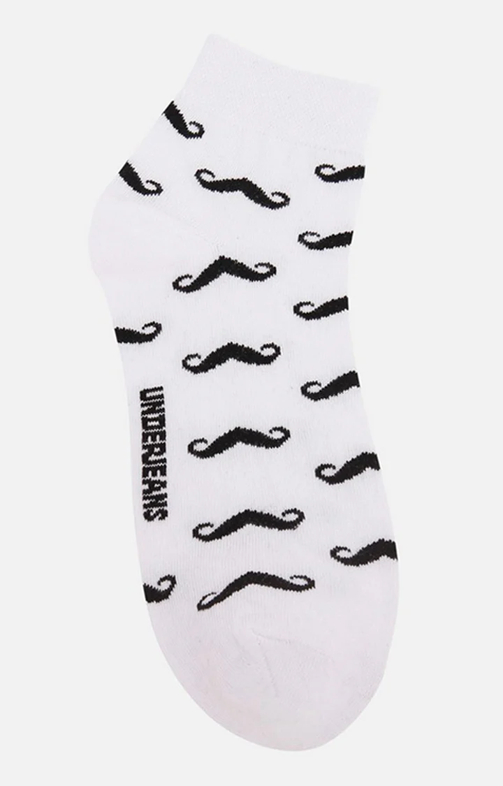 Underjeans Pack Of 2 Men White Ankle Length Socks - Image 3