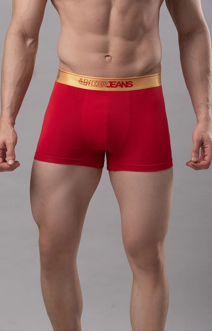 Underjeans Red Regular Fit Trunk - Image 2