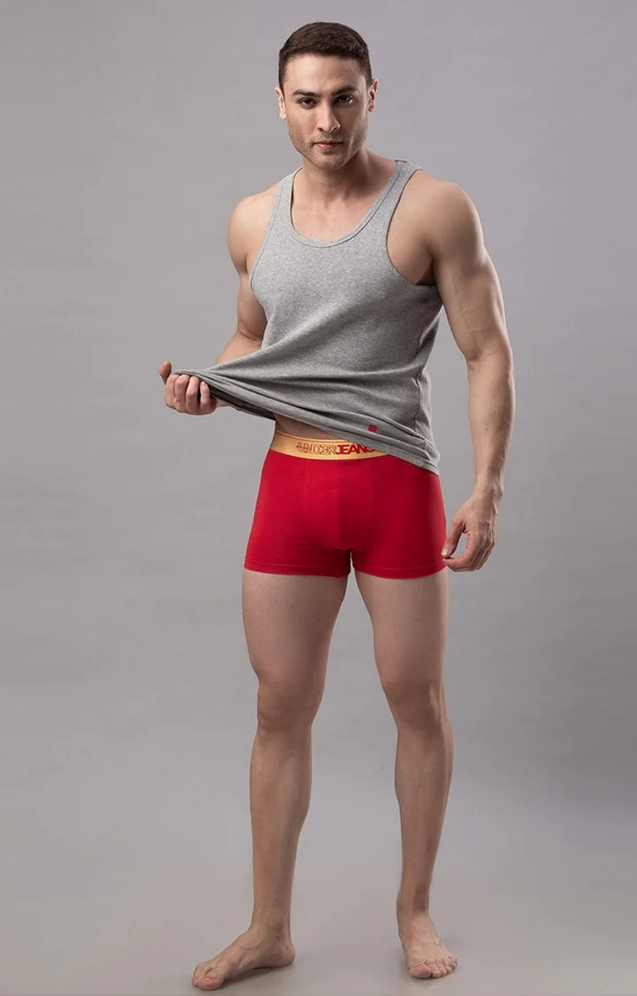 Underjeans Red Regular Fit Trunk - Image 3