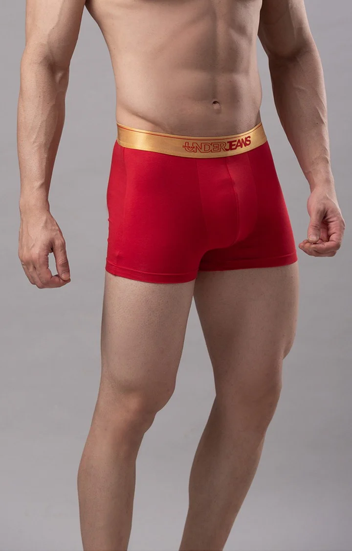 Underjeans Red Regular Fit Trunk - Image 4