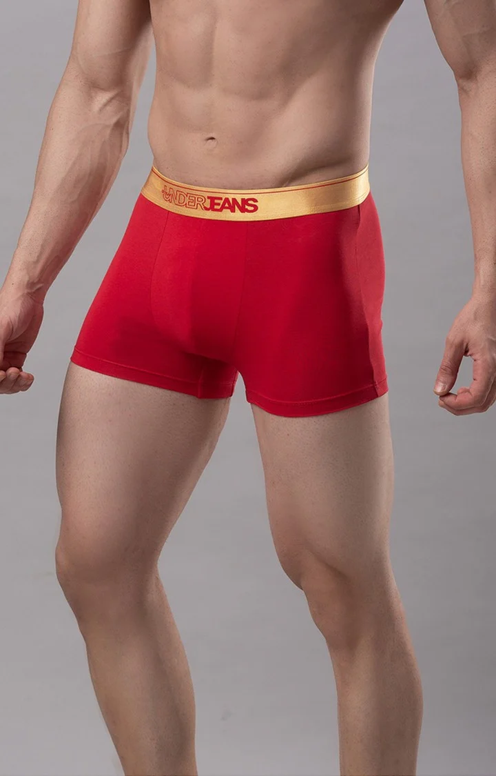 Underjeans Red Regular Fit Trunk - Image 5