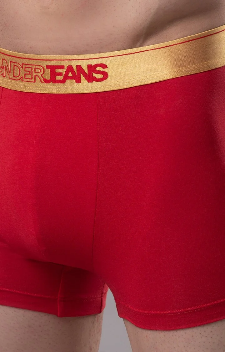 Underjeans Red Regular Fit Trunk - Image 7