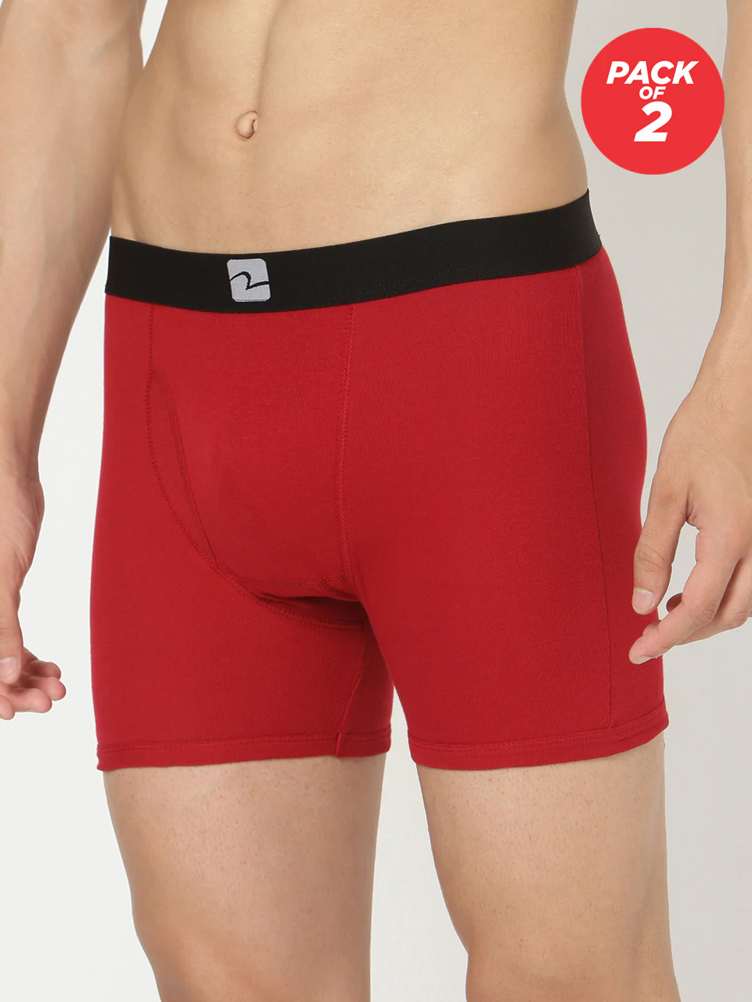 Underjeans Pack Of 2 Maroon Cotton Trunks