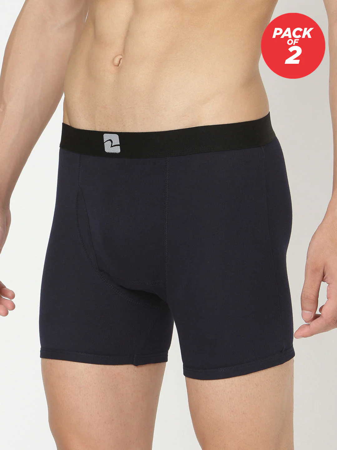 Underjeans Pack Of 2 Navy Cotton Trunks - Image 6