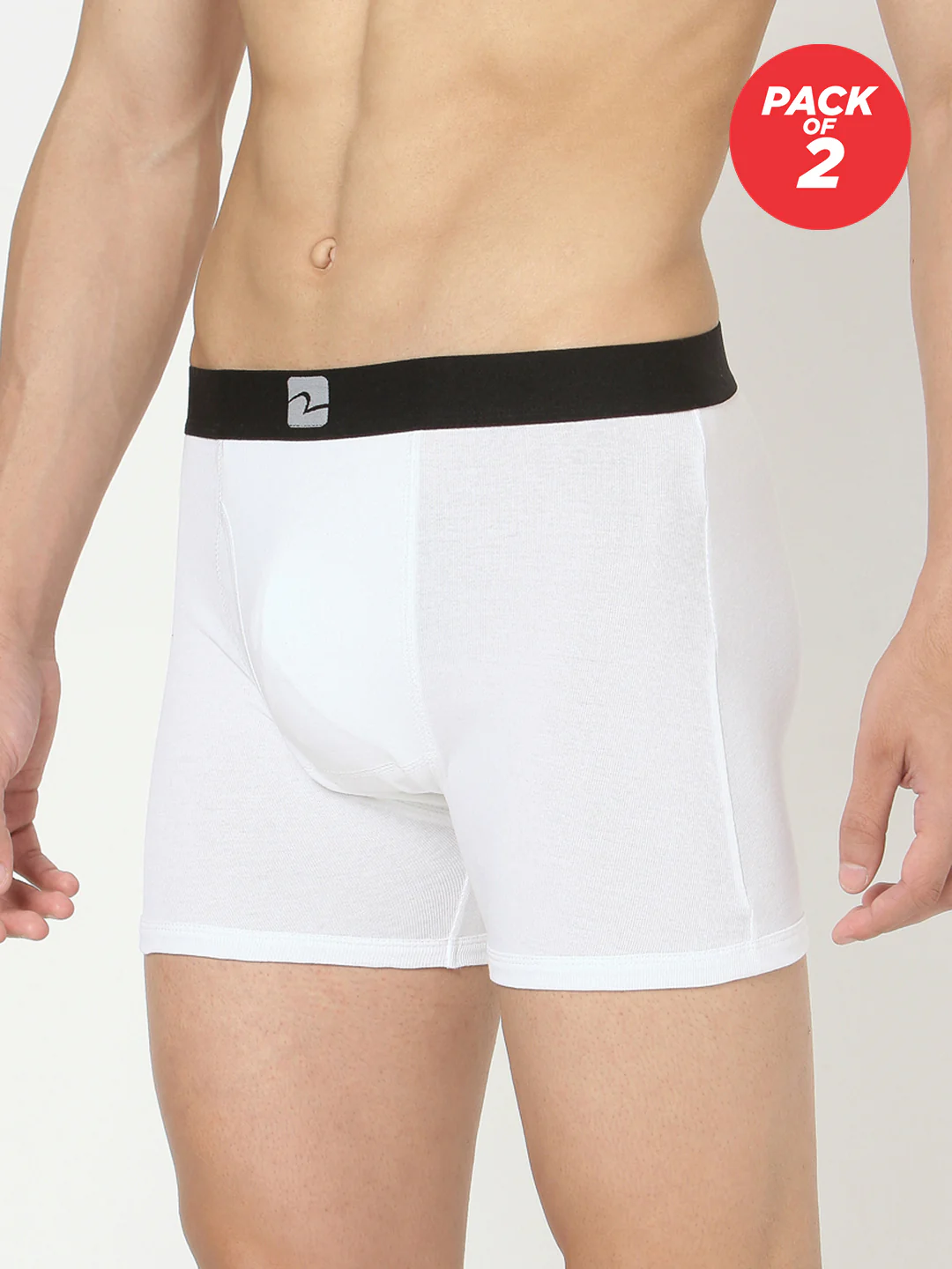 Underjeans Pack Of 2 White Cotton Trunks