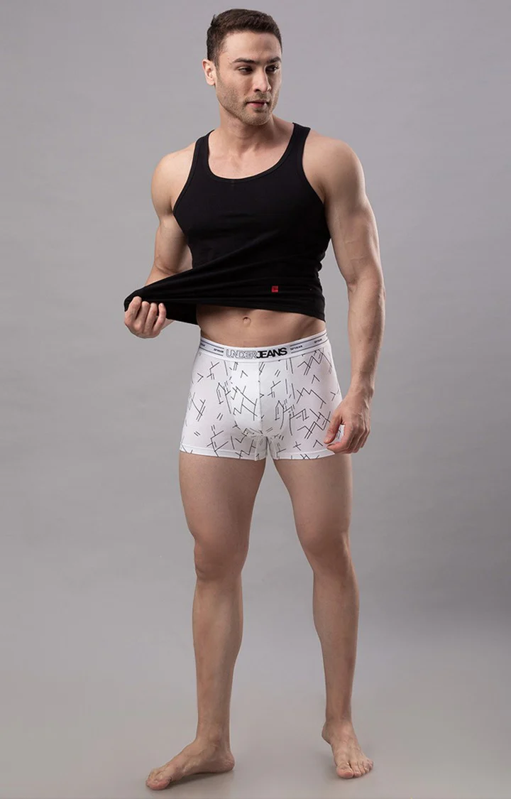 Underjeans White Solid Trunk - Image 3