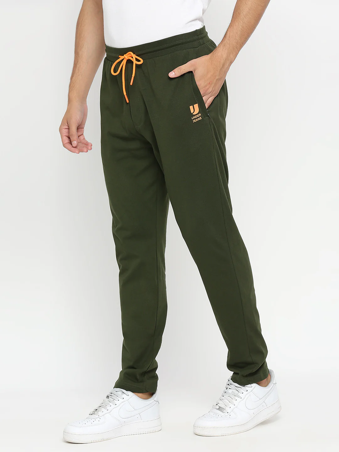 Underjeans Trackpant Regular Fit Solid Olive - Image 2