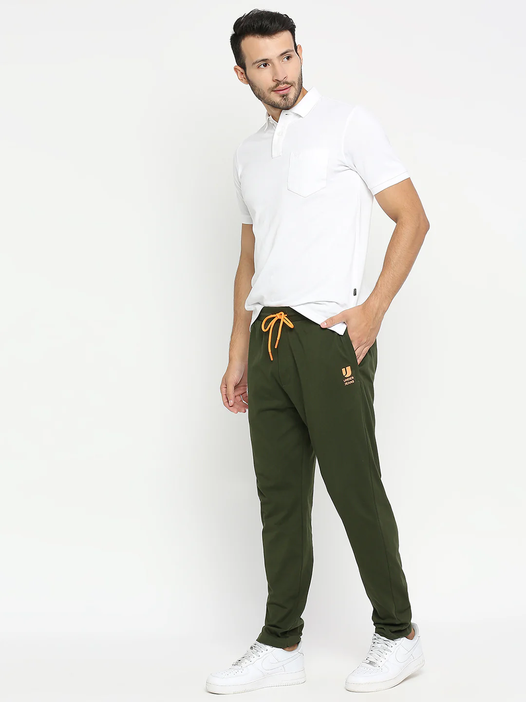 Underjeans Trackpant Regular Fit Solid Olive - Image 6