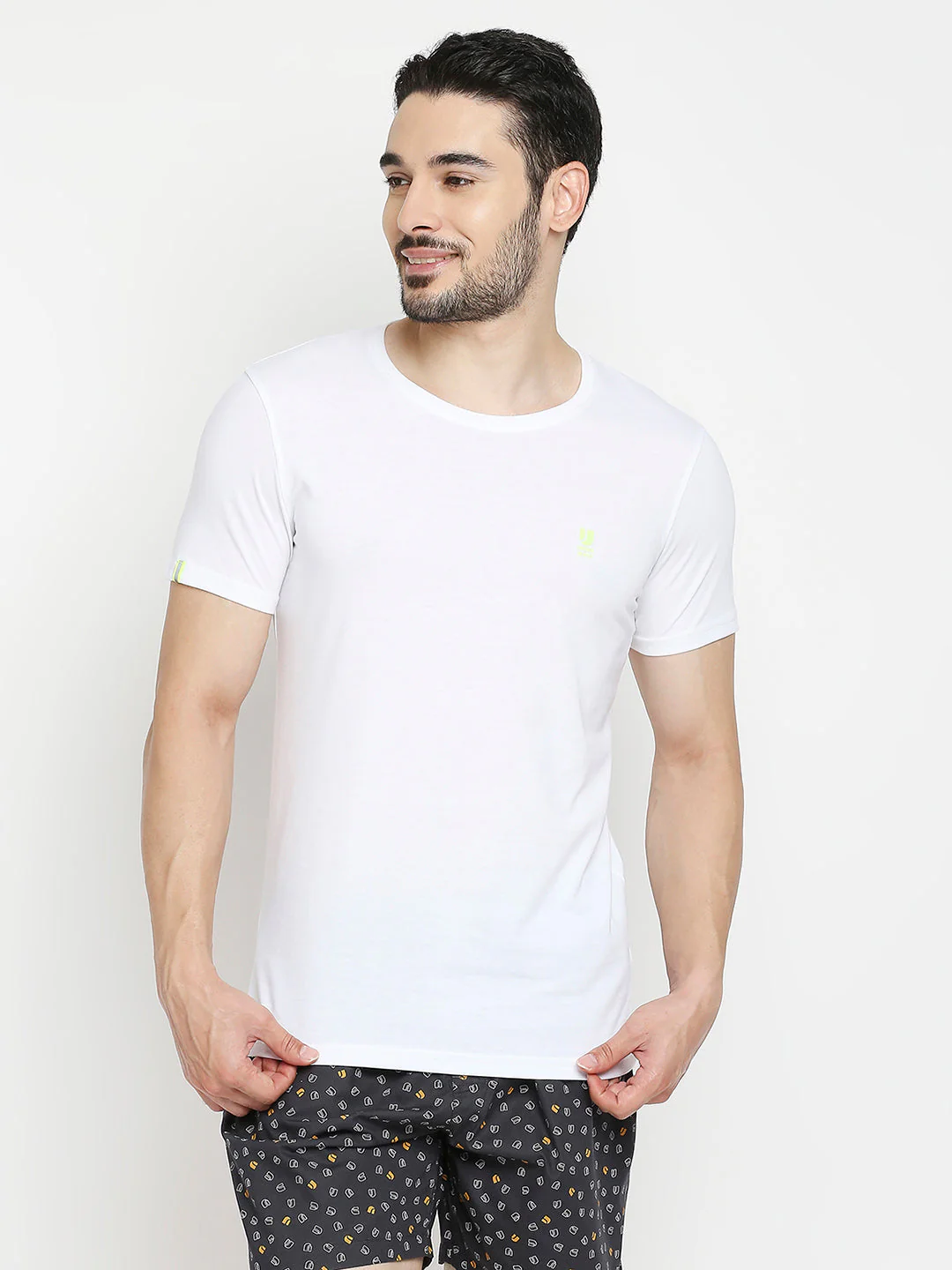 Underjeans Pack Of 2 T-Shirts White & Wine Regular Fit