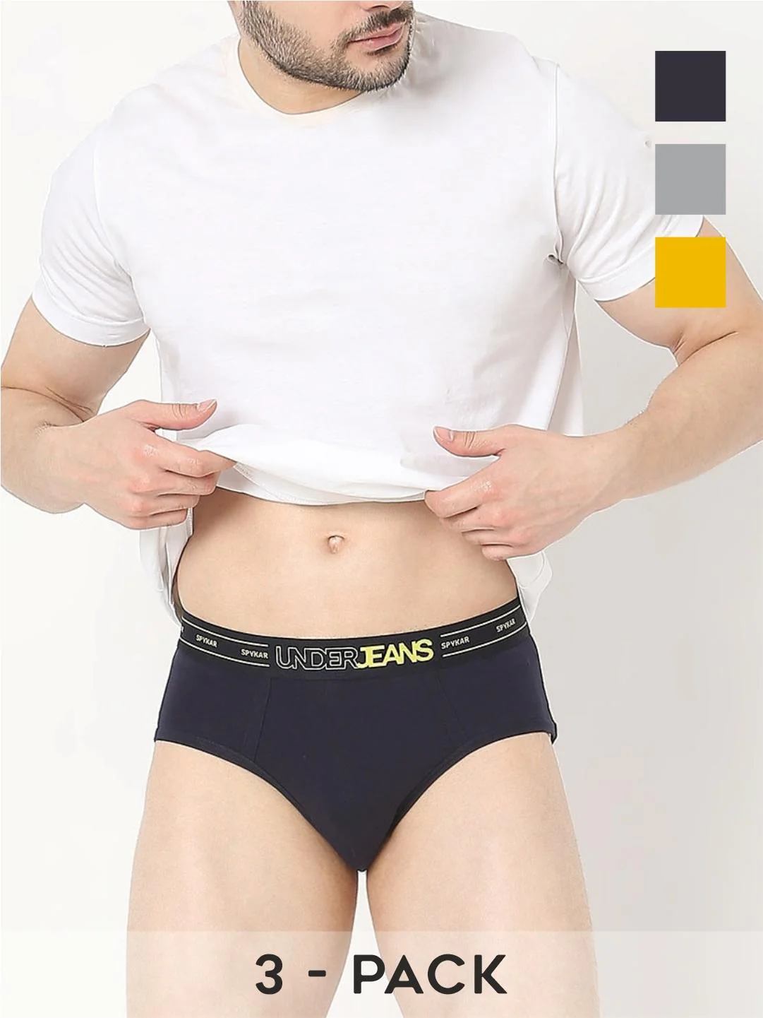 Underjeans Pack Of 3 Cotton Blend Briefs