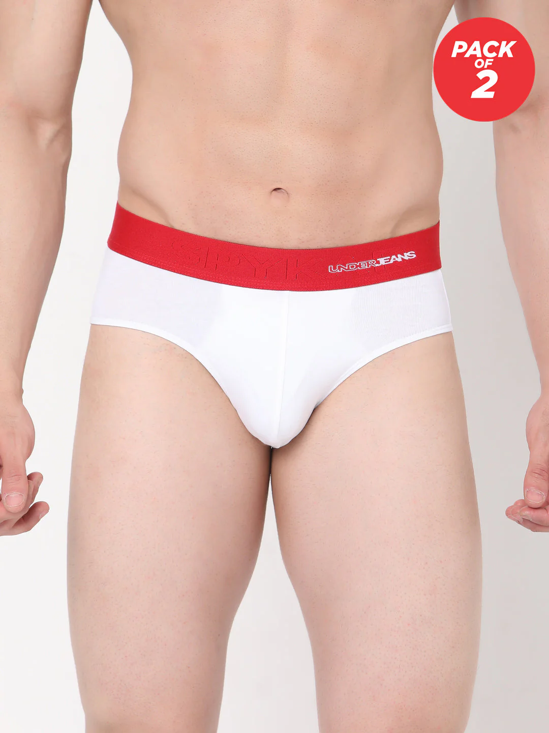 Underjeans Pack Of 2 Cotton Blend White Briefs - Image 6