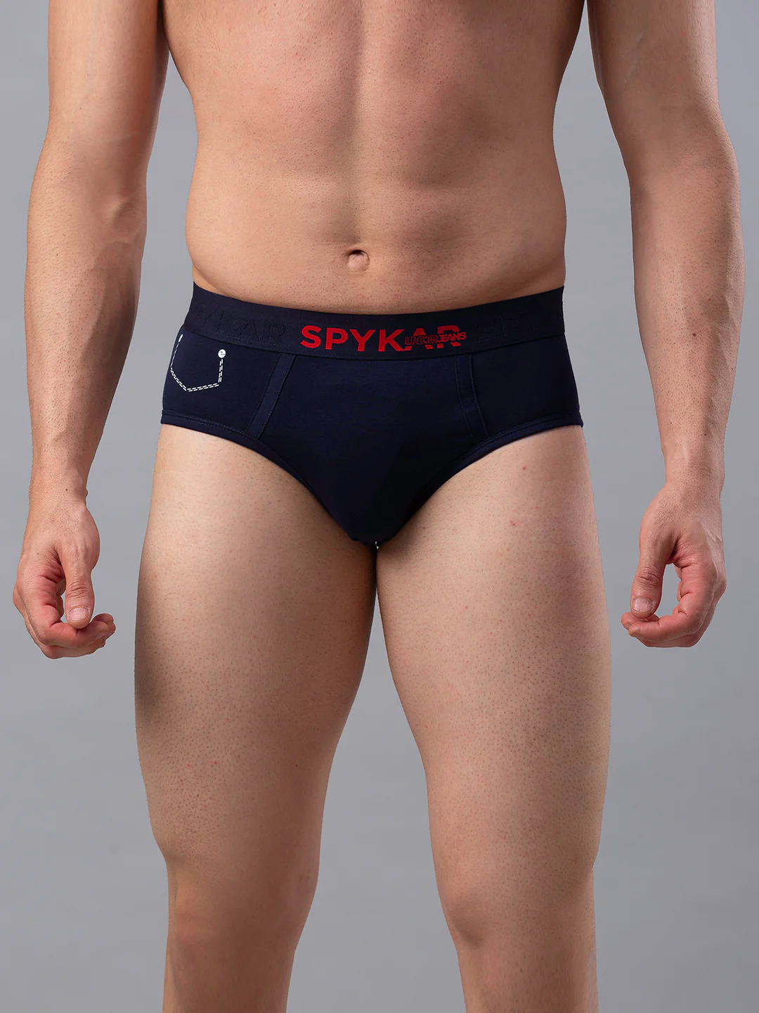 Underjeans Pack Of 2 Cotton Blend Navy Briefs - Image 3